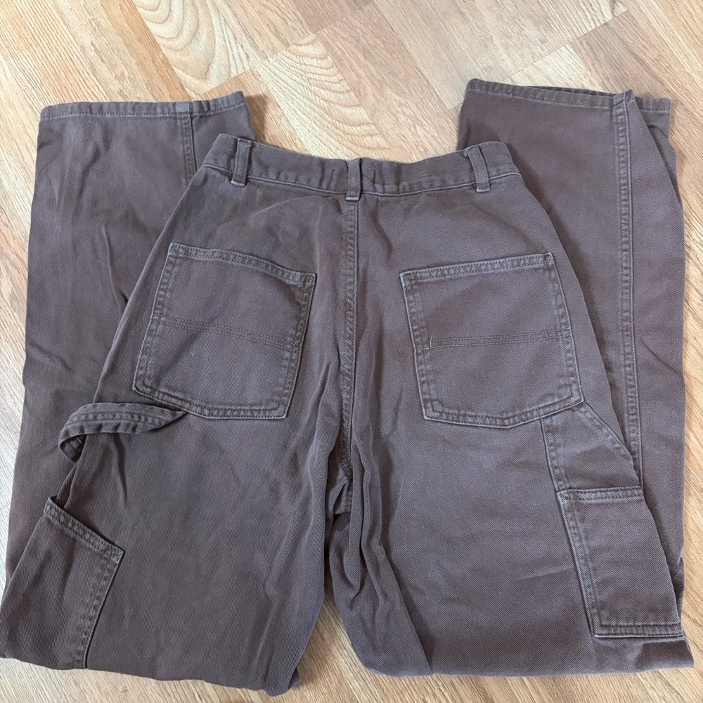 Garage 00 Wide Leg Brown Carpenter-Style Pants - Picture 6 of 6